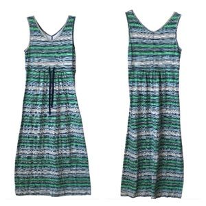 *3/$20* EDDIE BAUER Outdoor Striped Sleeveless Cotton Maxi Dress S